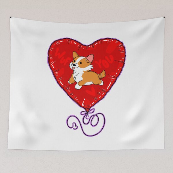 Item preview, Cute Corgi Valentines Day Balloon designed and sold by DrawsCutePaws.