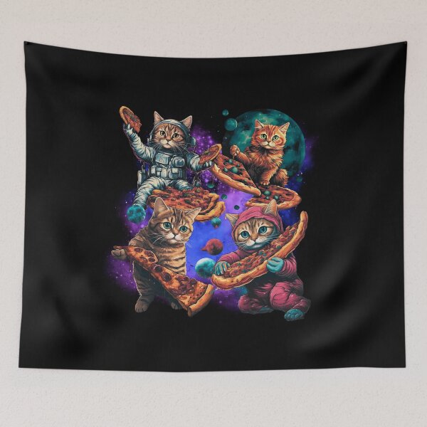 Item preview, Space Cat Pizza Funny Cat In Space designed and sold by Chmielayka.