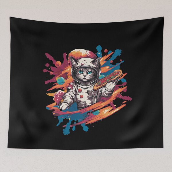 Item preview, Space Cat Pizza Funny Cat In Space designed and sold by Chmielayka.