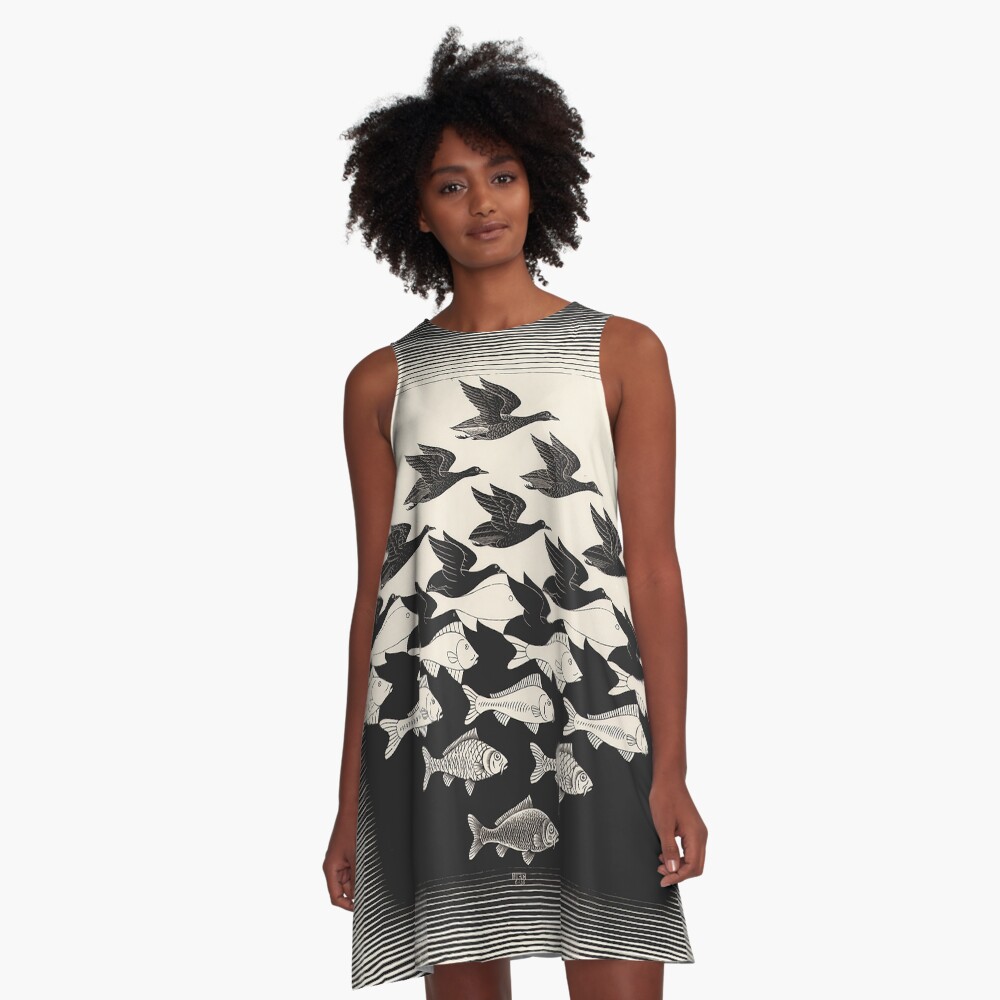 Sky and Water I - Maurits Cornelis Escher A-Line Dress