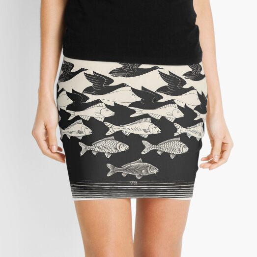 Sky and Water I - Maurits Cornelis Escher Mini Skirt