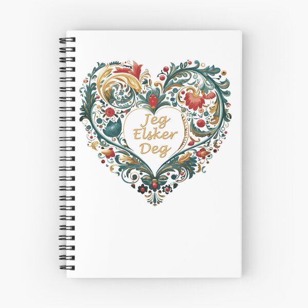 Item preview, Norwegian Love Declaration - Rosemaling Heart Elegance designed and sold by Angela Bull.