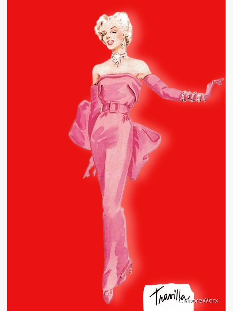 Marilyn Monroe Iconic Pink Dress Original Costume Sketch by Travilla -  Hollywood Costumes | Greeting Card