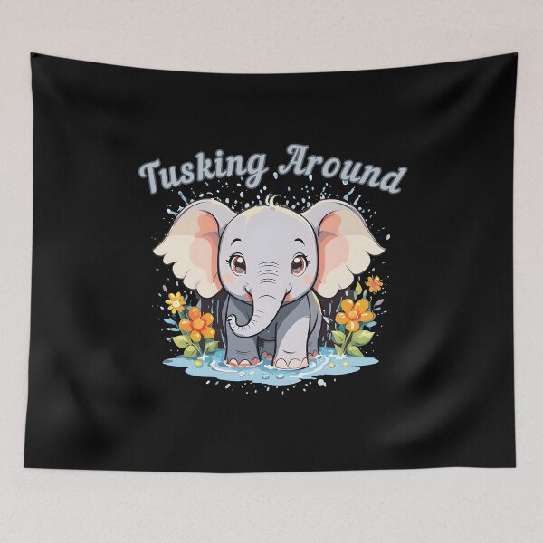 Item preview, Tusking Around. elephant face designed and sold by ElephantVibes.