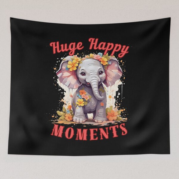 Item preview, Huge Happy Moments. elephant head designed and sold by ElephantVibes.