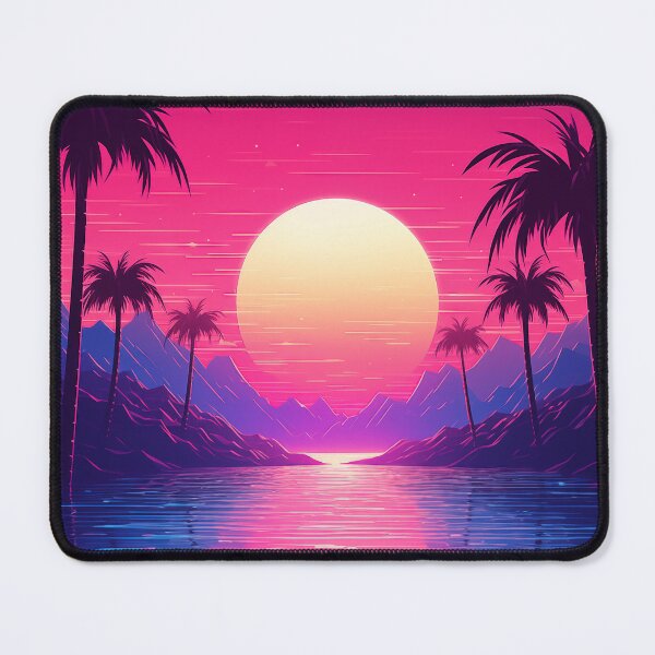 Item preview, Electric Horizon Hues: Intense Retrowave Radiance designed and sold by Mullet Monkey.
