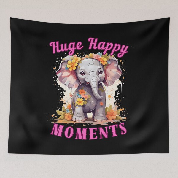 Item preview, Huge Happy Moments. elephant face designed and sold by ElephantVibes.