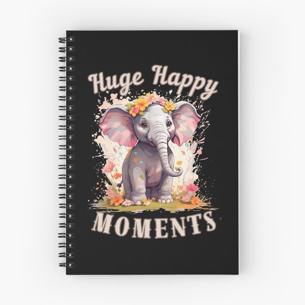 Item preview, Huge Happy Moments elephant quote designed and sold by ElephantVibes.