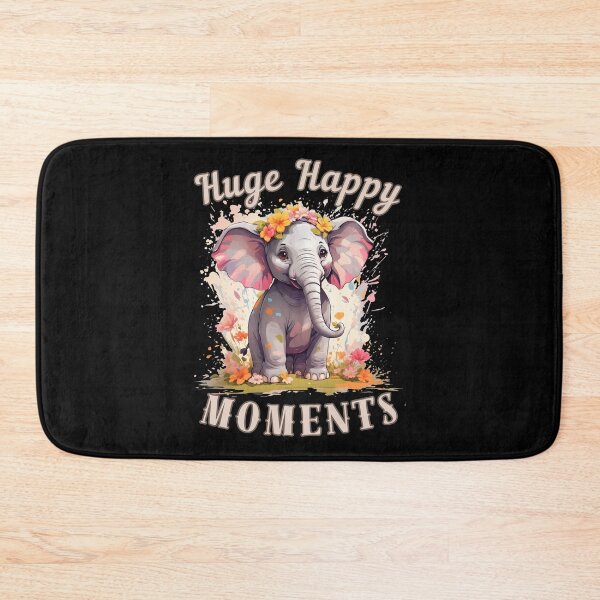 Item preview, Huge Happy Moments elephant quote designed and sold by ElephantVibes.