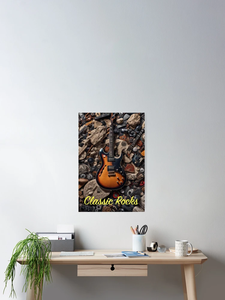 Thumbnail 2 of 3, Poster, Classic Rocks: Guitars and Rocks Collage designed and sold by SpunkySpaniel.