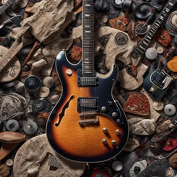 Artwork thumbnail, Classic Rocks: Guitars and Rocks Collage by SpunkySpaniel