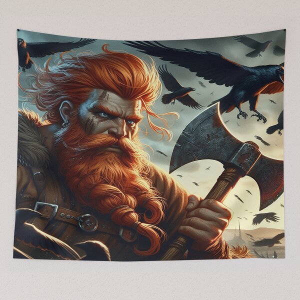 Item preview, "The Wrath of the North: Ax in Hand, Ravens in the Wind" designed and sold by tanonisdesigs.