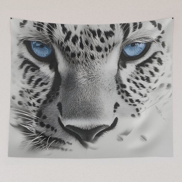 Item preview, stunning snow leopard with blue eyes designed and sold by dcrc.