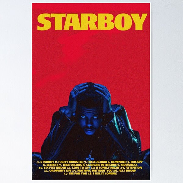 The Weeknd Starboy Poster Wall Art Home Decor Photo Prints 16x16, 20x20,  24x24