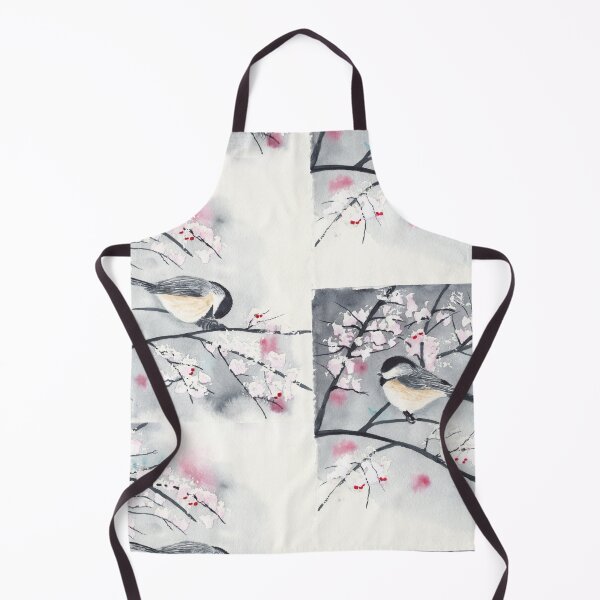 Item preview, Chickadees in Winter with Red Berries designed and sold by The Elderberry Blossom.