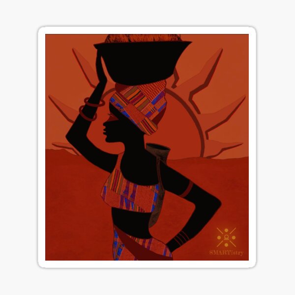Item preview, Sunset African Basket Woman designed and sold by ShopSMARTistry.