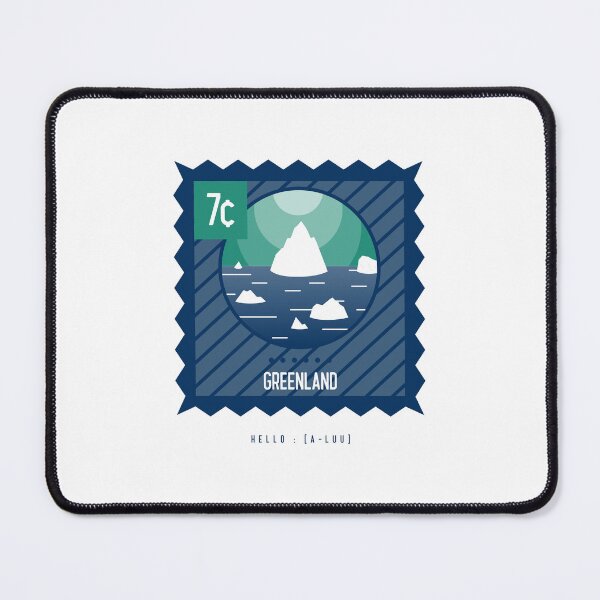 Item preview, Square Stamp Greenland Icebergs - Hello : A-Luu  Kalaallit Nunaat  designed and sold by GraTEEtude.