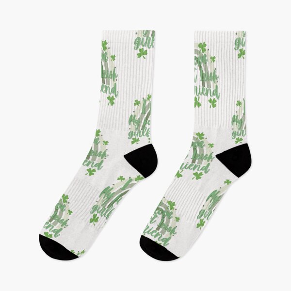 Item preview, I love my hot Irish girlfriend, cute artsy green rainbow and shamrocks designed and sold by BritishDelights.