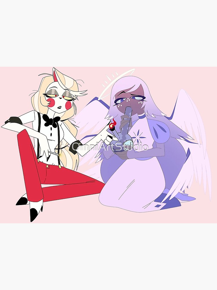 Charlie and Emily - Hazbin hotel - smoking