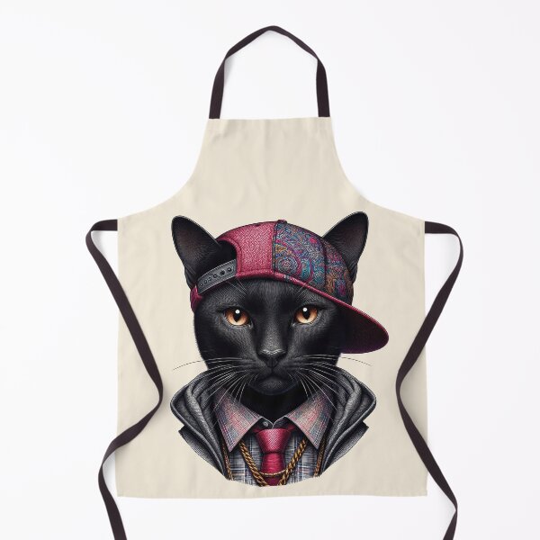 Item preview, Urban Cats #88 - Black Savannah Cat wearing hip hop clothes designed and sold by elektronen.