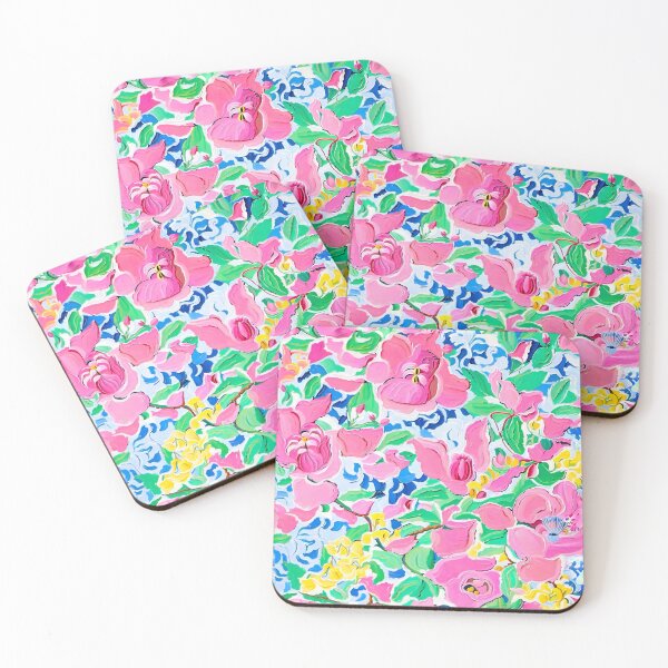 Item preview, Preppy chinoiserie magnolia and yellow orchids on blue and white designed and sold by SophieClimaArt.