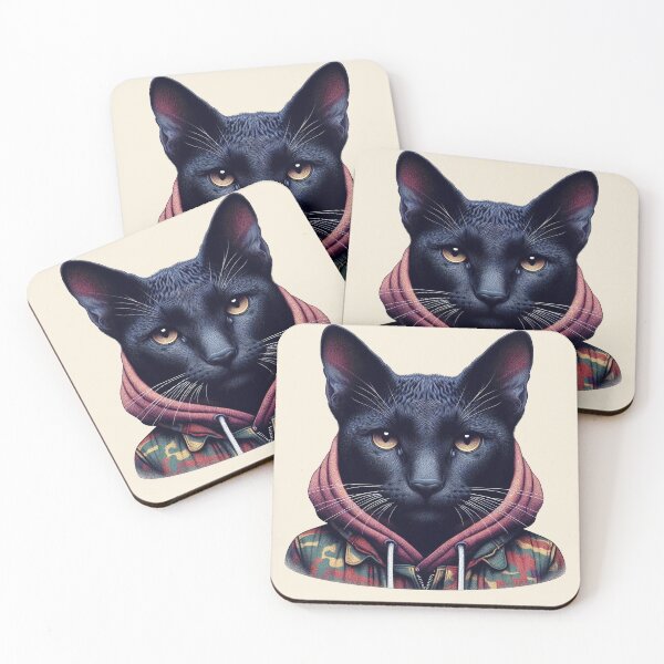 Item preview, Urban Cats #89 - Black Savannah Cat wearing hip hop clothes designed and sold by elektronen.