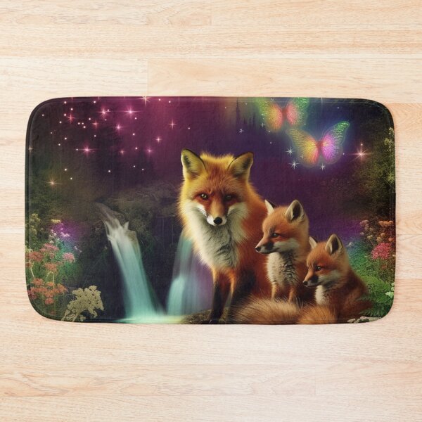 Item preview, Fox and her cubs in a mystical forest designed and sold by Lewis-mart.