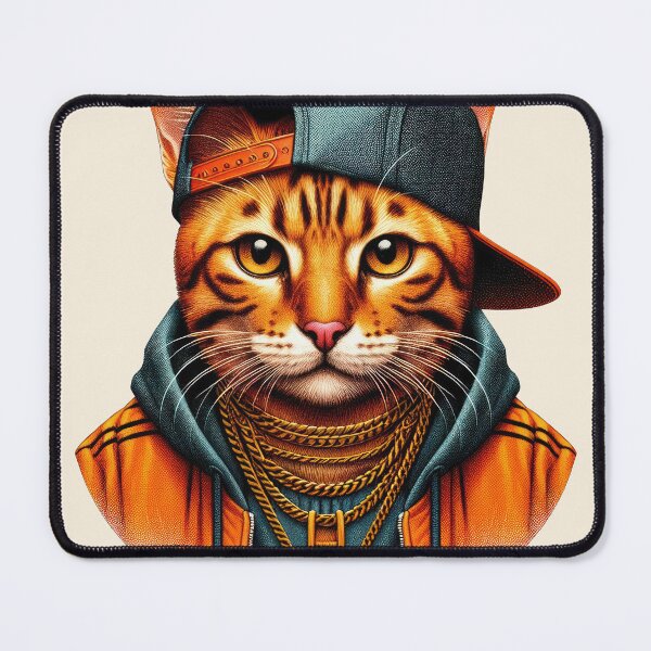 Item preview, Urban Cats #91 - Cinnamon Savannah Cat wearing hip hop clothes designed and sold by elektronen.