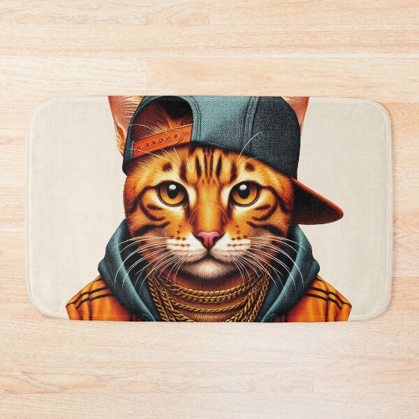 Item preview, Urban Cats #91 - Cinnamon Savannah Cat wearing hip hop clothes designed and sold by elektronen.