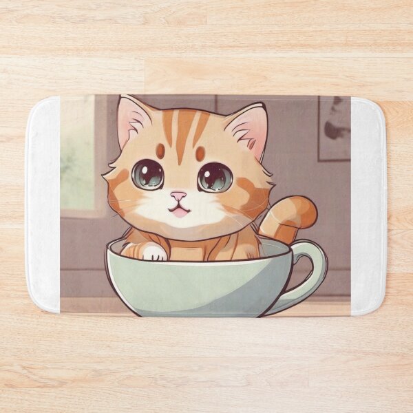 Item preview, Cute Cat in Teacup designed and sold by Mystical Widget Productions.