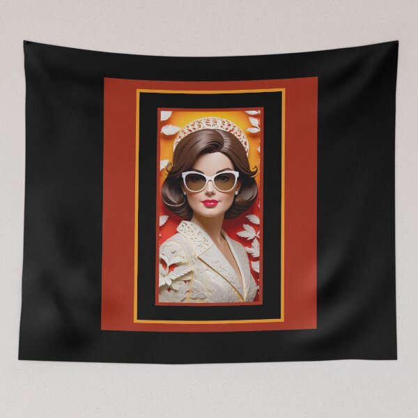 Item preview, JACQUELINE KENNEDY CUTE HAT DIMENSIONAL PAPER FANTASY ART  designed and sold by PatriotCat.