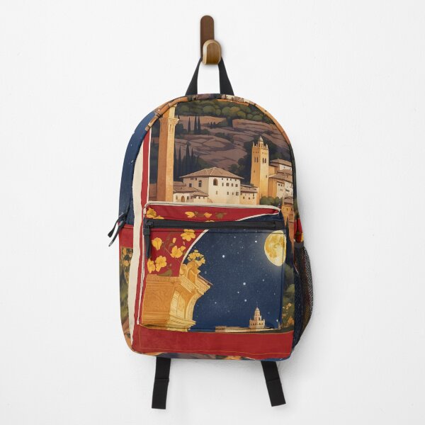 Item preview, Alhambra Pamplona Starry Night and Moon Spain Tourism Vintage Poster designed and sold by TravelersGems.