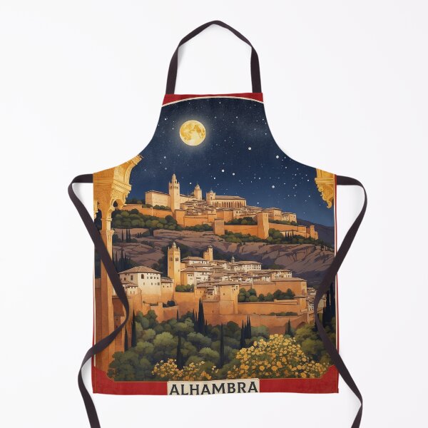 Item preview, Alhambra Pamplona Starry Night and Moon Spain Tourism Vintage Poster designed and sold by TravelersGems.