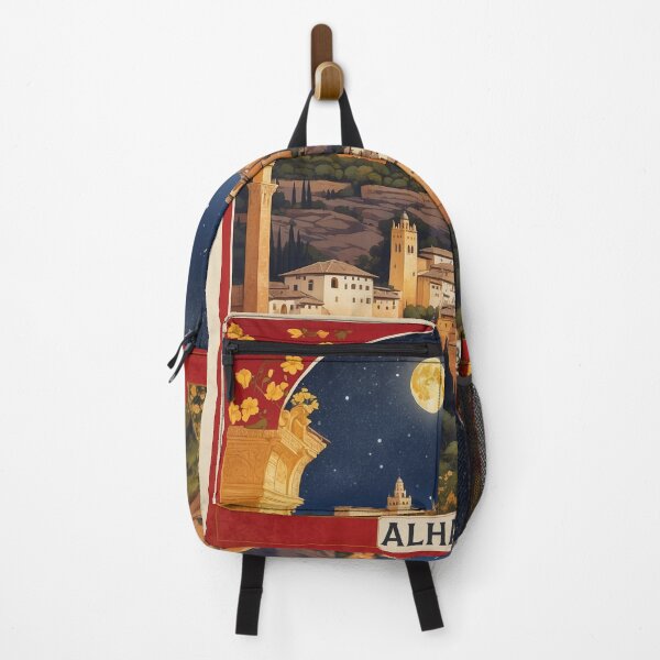 Item preview, Alhambra Pamplona Starry Night and Moon Spain Tourism Vintage Poster designed and sold by TravelersGems.