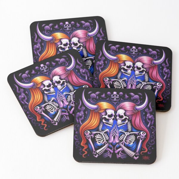 Item preview, Gothic Skeleton Lesbian Lovers  designed and sold by TheDarkWardrobe.