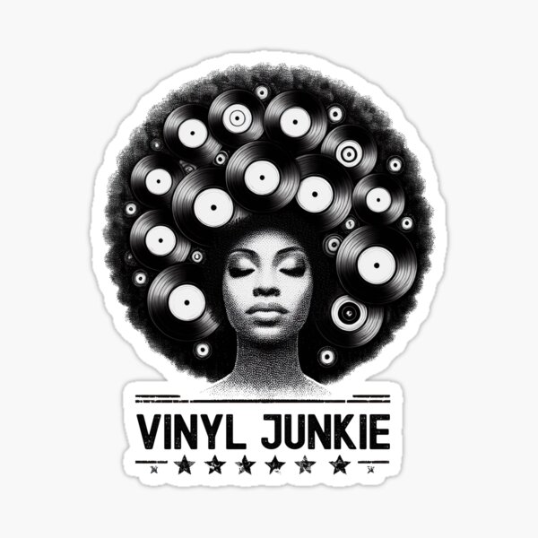 Item preview, Vinyl Junkie - Vinyl Records Afro - Music Lover designed and sold by Urban-Alien.