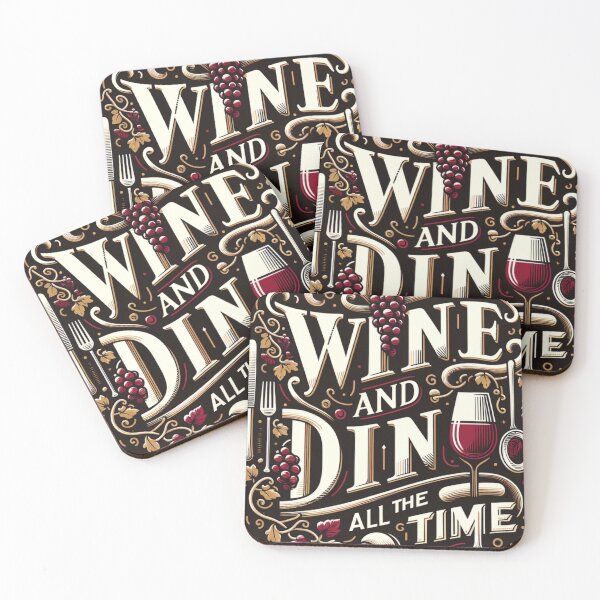 Item preview, Wine and Dine Elegance - Gourmet Typography Design designed and sold by joanwatson45.