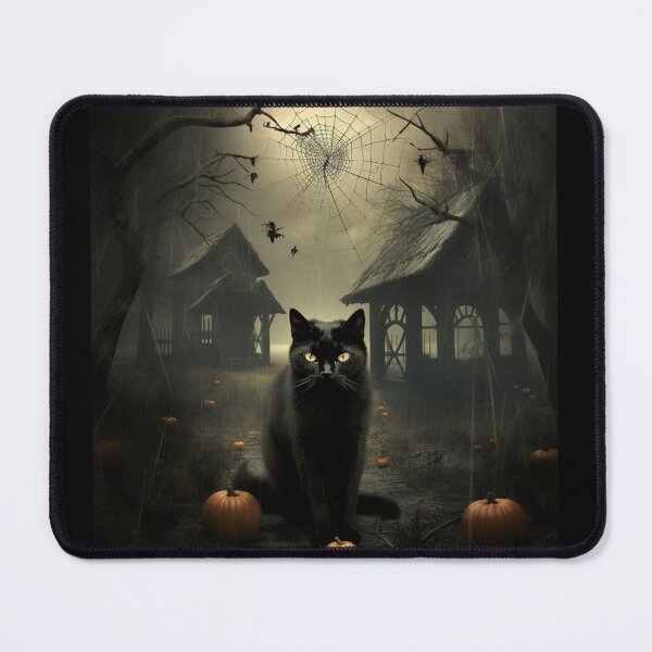 Item preview, Foggy Night Black Cat Pumpkin Patch designed and sold by InspiredbyOllie.