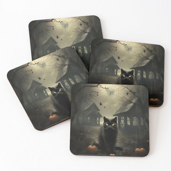 Item preview, Foggy Night Black Cat Pumpkin Patch designed and sold by InspiredbyOllie.