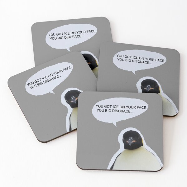 Item preview, Emperor Penguin ice on your face (Grey #808080 background) designed and sold by SBPenguins.