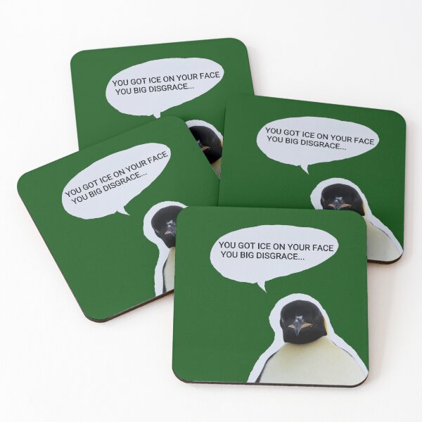 Item preview, Emperor Penguin ice on your face (Dark Green #014606 background) designed and sold by SBPenguins.