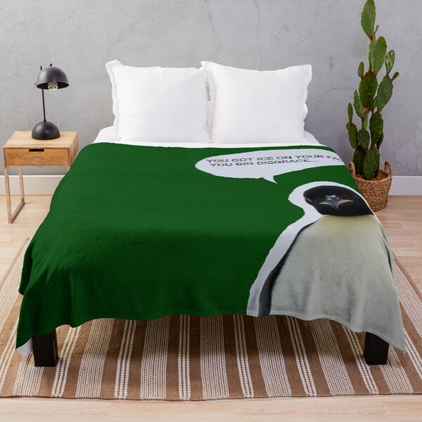 Item preview, Emperor Penguin ice on your face (Dark Green #014606 background) designed and sold by SBPenguins.