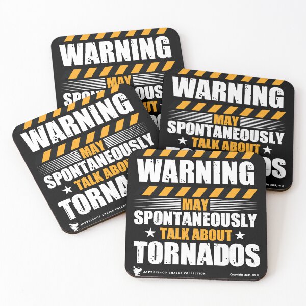 Item preview, Warning May Spontaneously Talk About Tornados designed and sold by Jazz Bishop’s Tornado Alley Tees.