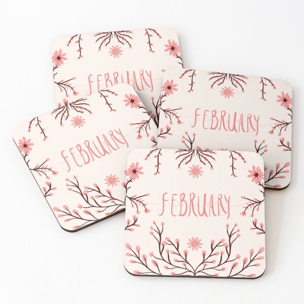 Item preview, February Handwriting Flower Border designed and sold by ART SIFA.