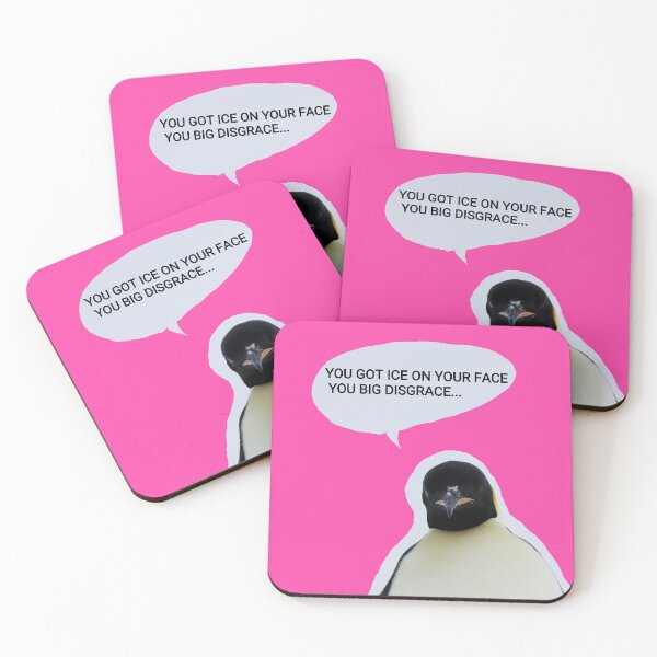 Item preview, Emperor Penguin ice on your face (Fuchsia #FC46AA background) designed and sold by SBPenguins.