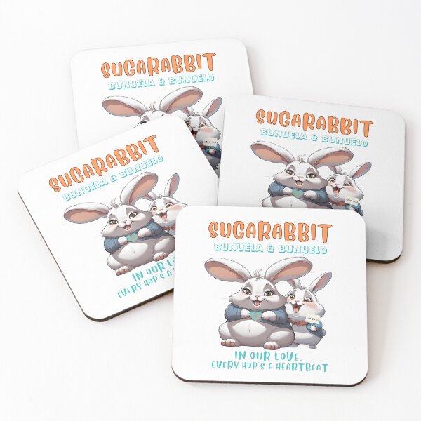 Item preview,  Cute Chubby Bunnies Sugar Lovers whose names are Bunuelo & Bunuela designed and sold by SUGARABBIT.