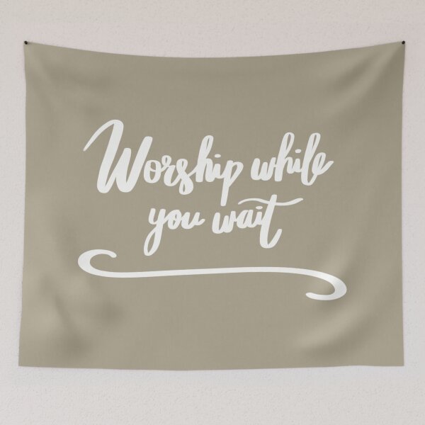 Item preview, Worship While You Wait designed and sold by madebyhandesign.