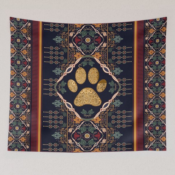 Item preview, Vintage Golden Dog Paw With Flower Patterns designed and sold by Clitus.