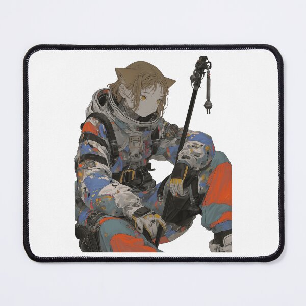 Item preview, Anime Astronaut with a Space Rifle Illustration designed and sold by kitidach-create.