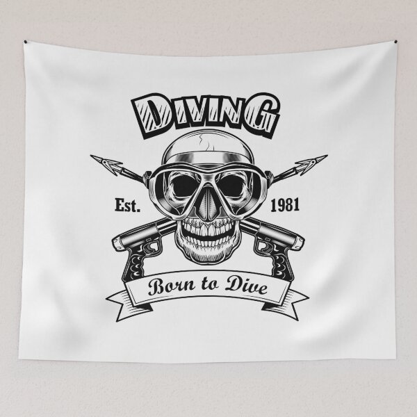 Item preview, born to dive - spearfishing designed and sold by OmniArtStudio.